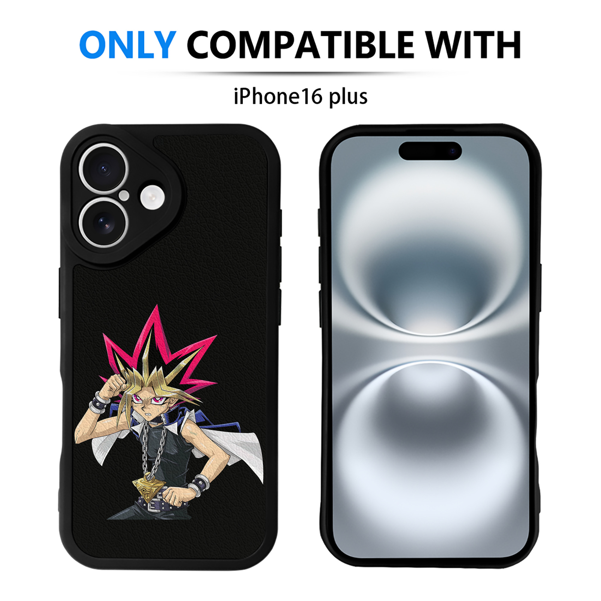 （画像用） 遊☆戯☆王 Yu-Gi-Oh! 【iPhone 16シリーズ対応】シリコンスマホケース（レザー調） 材質：シリコン